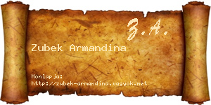 Zubek Armandina névjegykártya